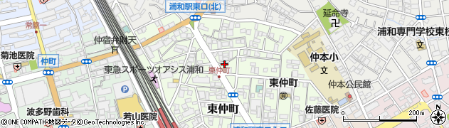 埼玉県さいたま市浦和区東仲町周辺の地図