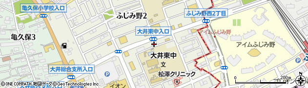 大井東中学校前周辺の地図