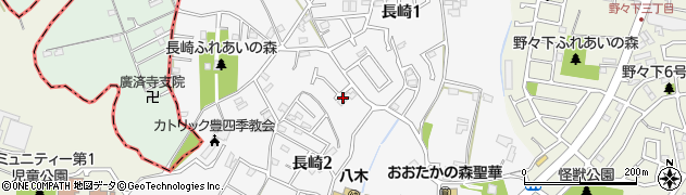 千葉県流山市長崎周辺の地図