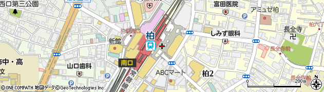 柏駅東口周辺の地図