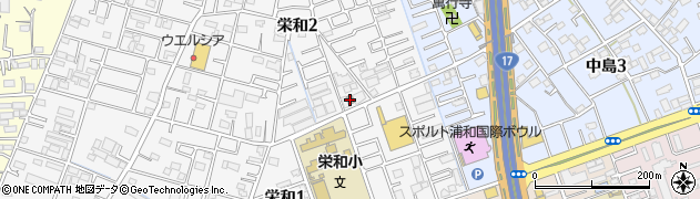 浦和栄和郵便局 ＡＴＭ周辺の地図