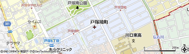埼玉県川口市戸塚境町周辺の地図