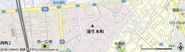 埼玉県越谷市蒲生本町周辺の地図