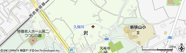 埼玉県狭山市沢周辺の地図