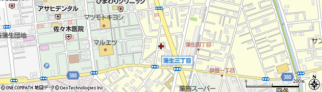 越谷蒲生三郵便局周辺の地図