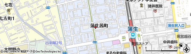 埼玉県越谷市蒲生茜町周辺の地図