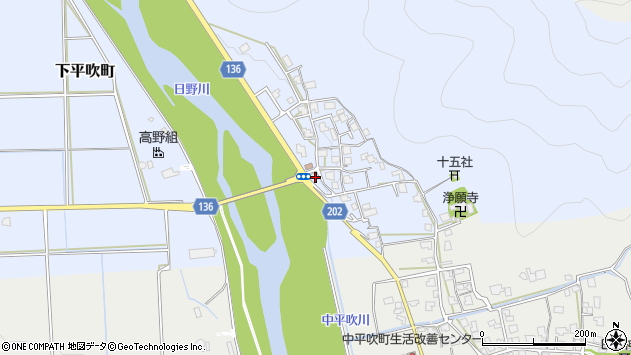 〒915-0855 福井県越前市下平吹町の地図