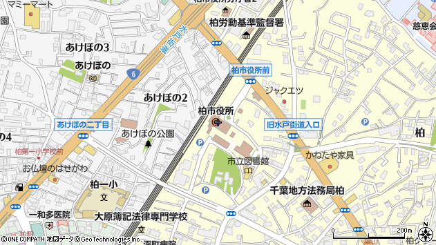 〒277-0000 千葉県柏市（以下に掲載がない場合）の地図