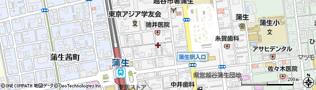 埼玉県越谷市蒲生寿町周辺の地図