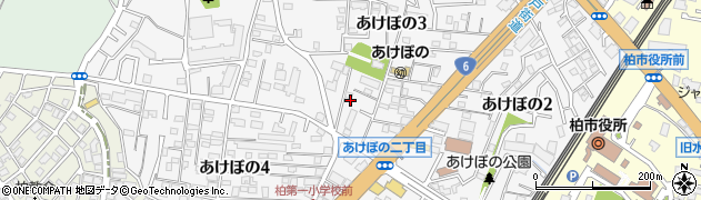 千葉県柏市あけぼの周辺の地図