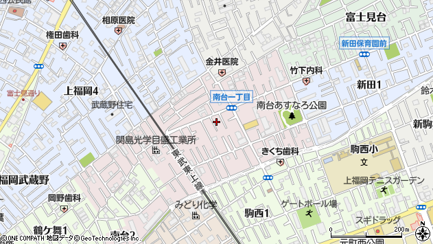 〒356-0036 埼玉県ふじみ野市南台の地図