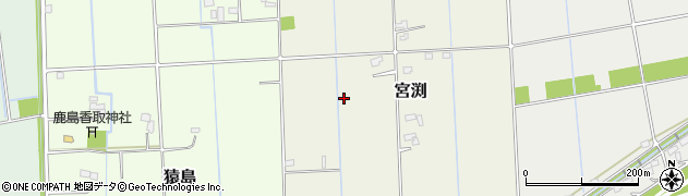 茨城県河内町（稲敷郡）宮渕周辺の地図
