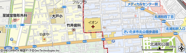 イオン北浦和店周辺の地図