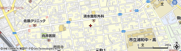埼玉県さいたま市浦和区元町周辺の地図