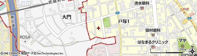 埼玉県川口市戸塚1丁目周辺の地図