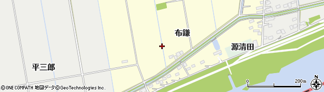 茨城県河内町（稲敷郡）布鎌周辺の地図