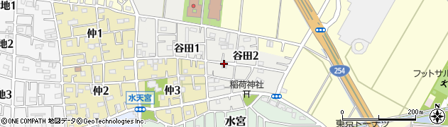 埼玉県ふじみ野市谷田周辺の地図