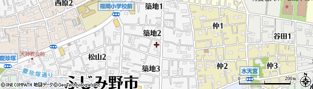 埼玉県ふじみ野市築地周辺の地図