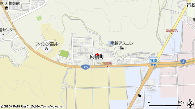 〒915-0874 福井県越前市向陽町の地図