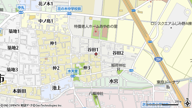 〒356-0024 埼玉県ふじみ野市谷田の地図