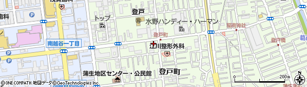 埼玉県越谷市登戸町周辺の地図
