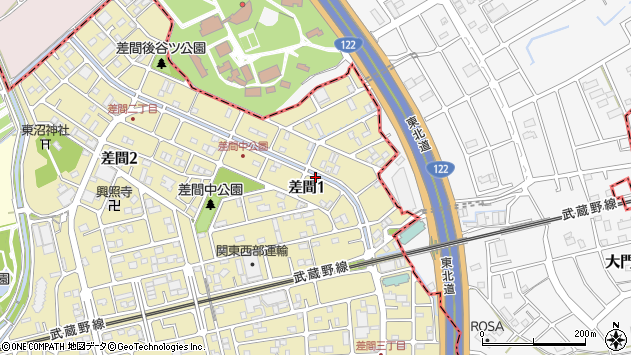 〒333-0816 埼玉県川口市差間の地図