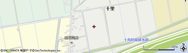 茨城県河内町（稲敷郡）十里周辺の地図