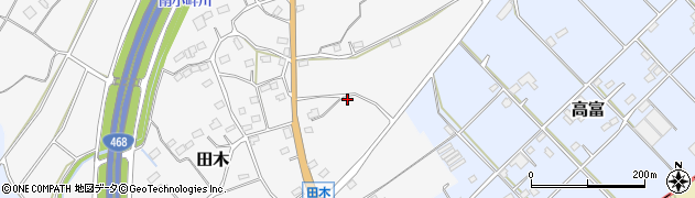 埼玉県日高市田木周辺の地図