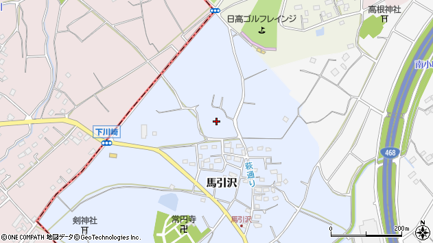 〒350-1225 埼玉県日高市馬引沢の地図