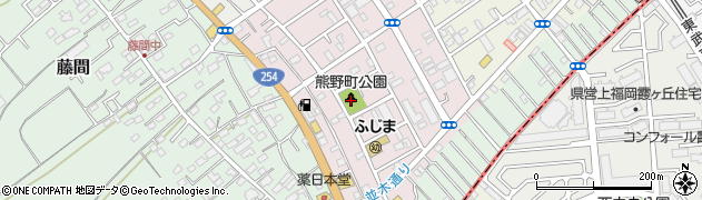 熊野町公園周辺の地図