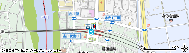 吉川駅北口周辺の地図