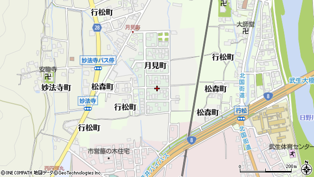 〒915-0843 福井県越前市月見町の地図