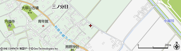 千葉県香取市三ノ分目75周辺の地図