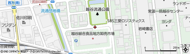 埼玉県越谷市流通団地3丁目周辺の地図