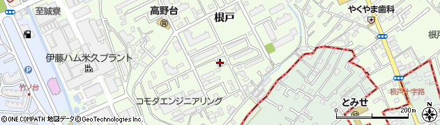千葉県柏市根戸周辺の地図