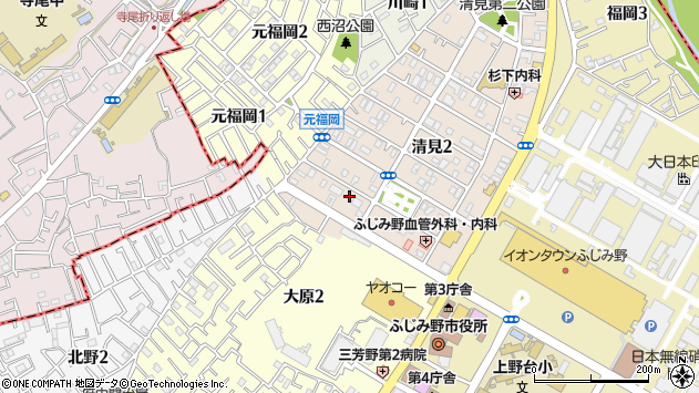 〒356-0002 埼玉県ふじみ野市清見の地図