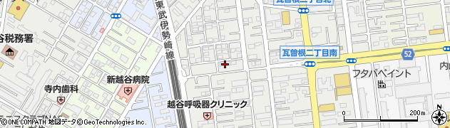 埼玉県越谷市瓦曽根3丁目周辺の地図