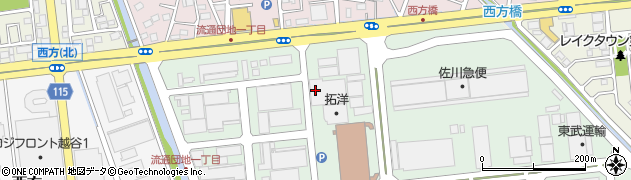 埼玉県越谷市流通団地1丁目周辺の地図