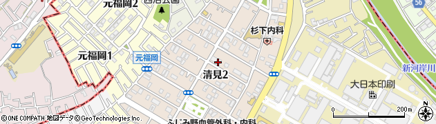 埼玉県ふじみ野市清見周辺の地図