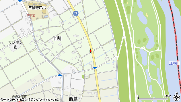 〒342-0024 埼玉県吉川市半割の地図