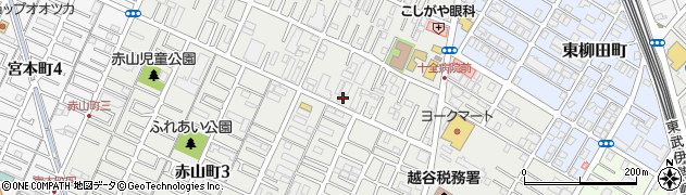 埼玉県越谷市赤山町周辺の地図