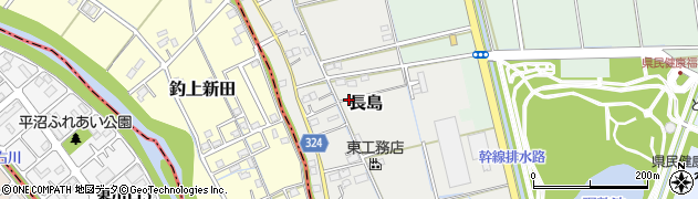 埼玉県越谷市長島周辺の地図
