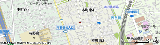埼玉県さいたま市中央区本町東4丁目周辺の地図