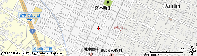 埼玉県越谷市宮本町3丁目周辺の地図