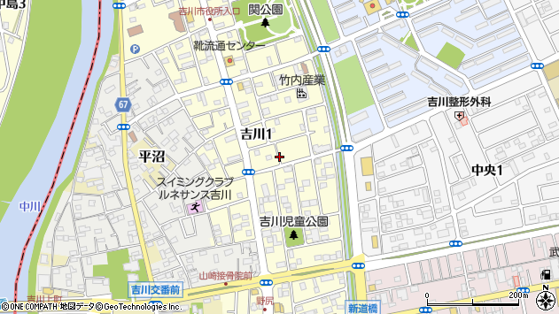 〒342-0055 埼玉県吉川市吉川の地図