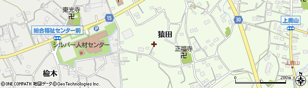 埼玉県日高市猿田周辺の地図