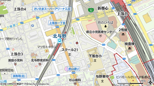 〒338-0001 埼玉県さいたま市中央区上落合の地図