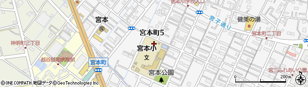 埼玉県越谷市宮本町5丁目周辺の地図