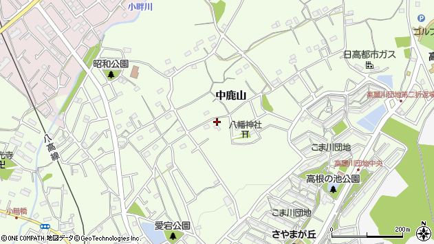 〒350-1232 埼玉県日高市中鹿山の地図