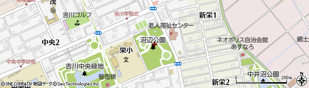 埼玉県吉川市中央3丁目周辺の地図